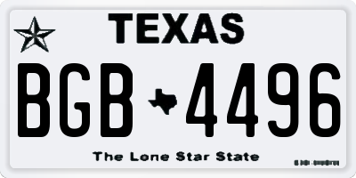 TX license plate BGB4496