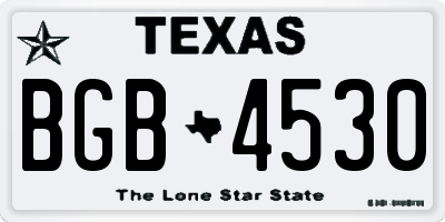 TX license plate BGB4530