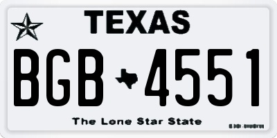 TX license plate BGB4551