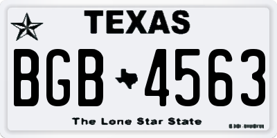 TX license plate BGB4563