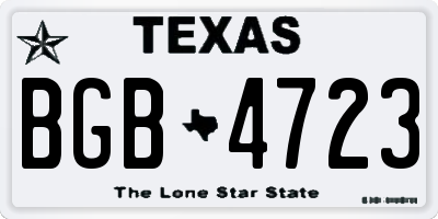 TX license plate BGB4723