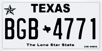 TX license plate BGB4771