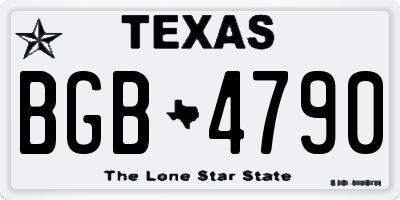 TX license plate BGB4790
