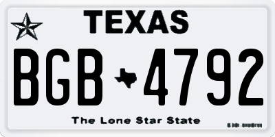 TX license plate BGB4792