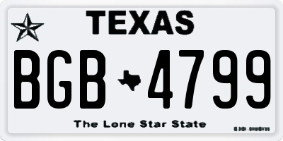 TX license plate BGB4799