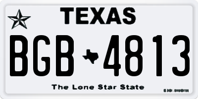 TX license plate BGB4813