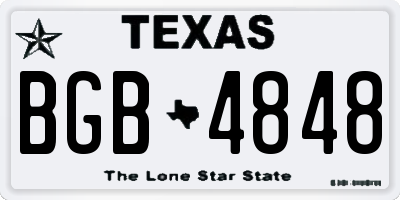 TX license plate BGB4848