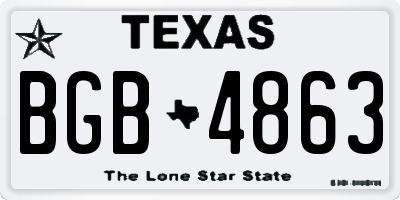 TX license plate BGB4863