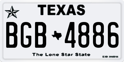 TX license plate BGB4886