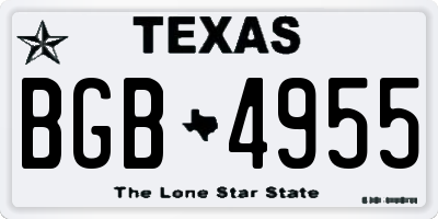 TX license plate BGB4955