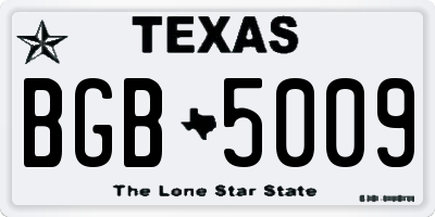 TX license plate BGB5009