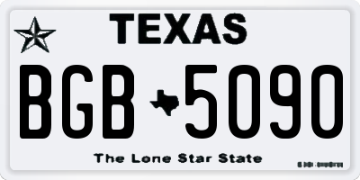 TX license plate BGB5090