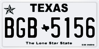 TX license plate BGB5156