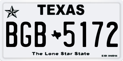 TX license plate BGB5172