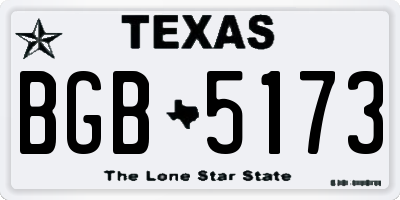 TX license plate BGB5173