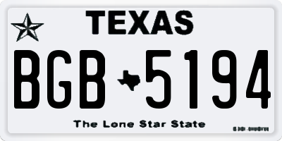 TX license plate BGB5194