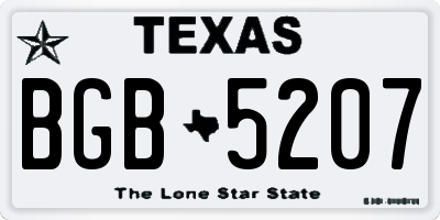 TX license plate BGB5207