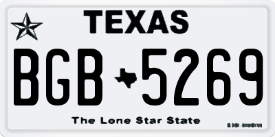 TX license plate BGB5269