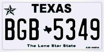 TX license plate BGB5349