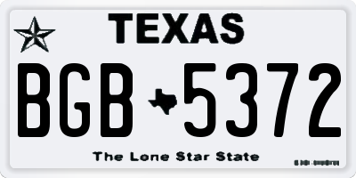 TX license plate BGB5372
