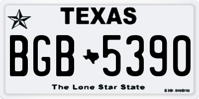 TX license plate BGB5390