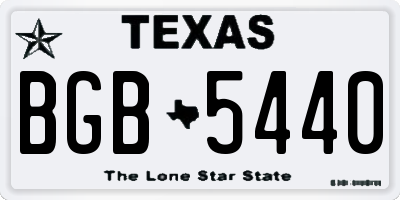 TX license plate BGB5440