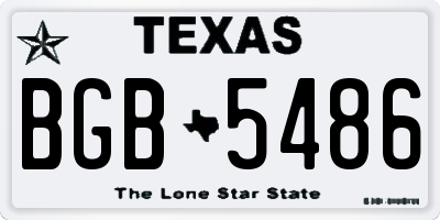 TX license plate BGB5486
