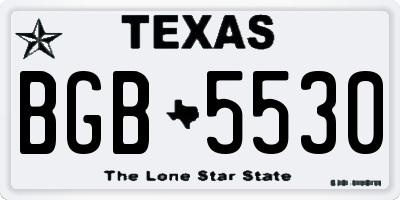 TX license plate BGB5530