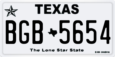 TX license plate BGB5654