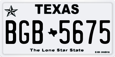 TX license plate BGB5675