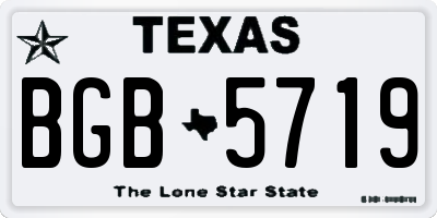 TX license plate BGB5719
