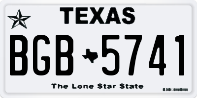 TX license plate BGB5741