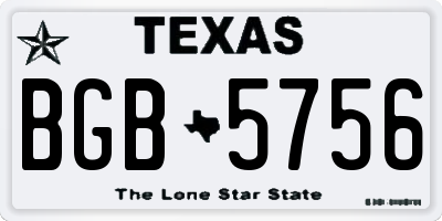 TX license plate BGB5756