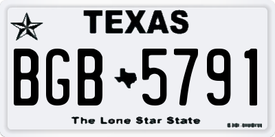 TX license plate BGB5791
