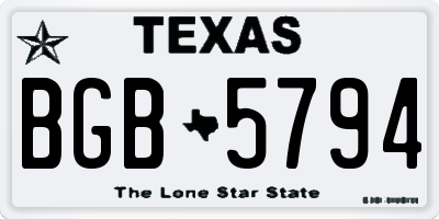 TX license plate BGB5794