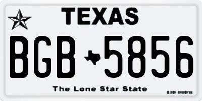TX license plate BGB5856