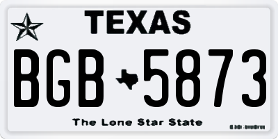 TX license plate BGB5873