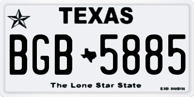TX license plate BGB5885