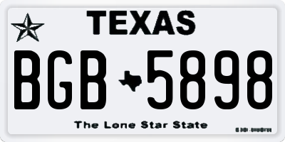 TX license plate BGB5898