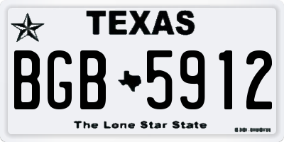 TX license plate BGB5912