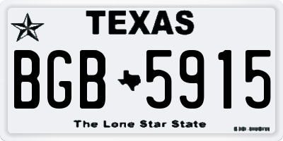 TX license plate BGB5915