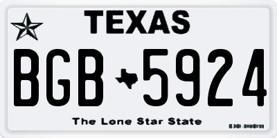 TX license plate BGB5924