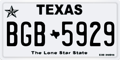 TX license plate BGB5929
