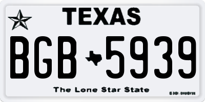 TX license plate BGB5939