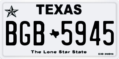 TX license plate BGB5945