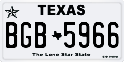 TX license plate BGB5966