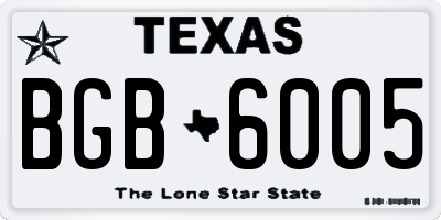 TX license plate BGB6005
