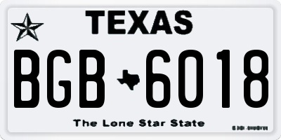TX license plate BGB6018