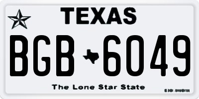 TX license plate BGB6049