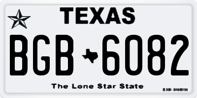 TX license plate BGB6082